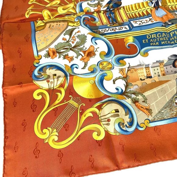 HERMES Carre90 ORGAUPHONE AND MECHANIQUES instruments Scarf Unused - Picture 3 of 14
